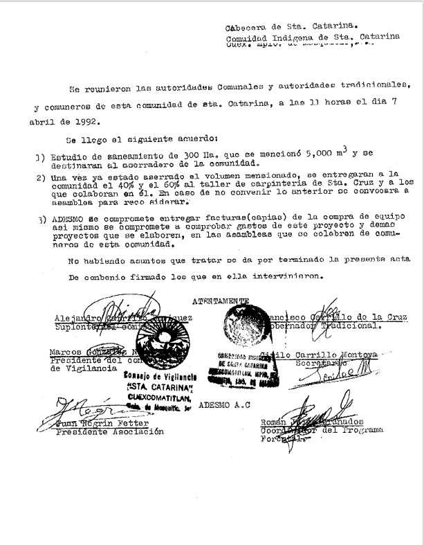 Acuerdo Santa Catarina Cuexcomatitlán