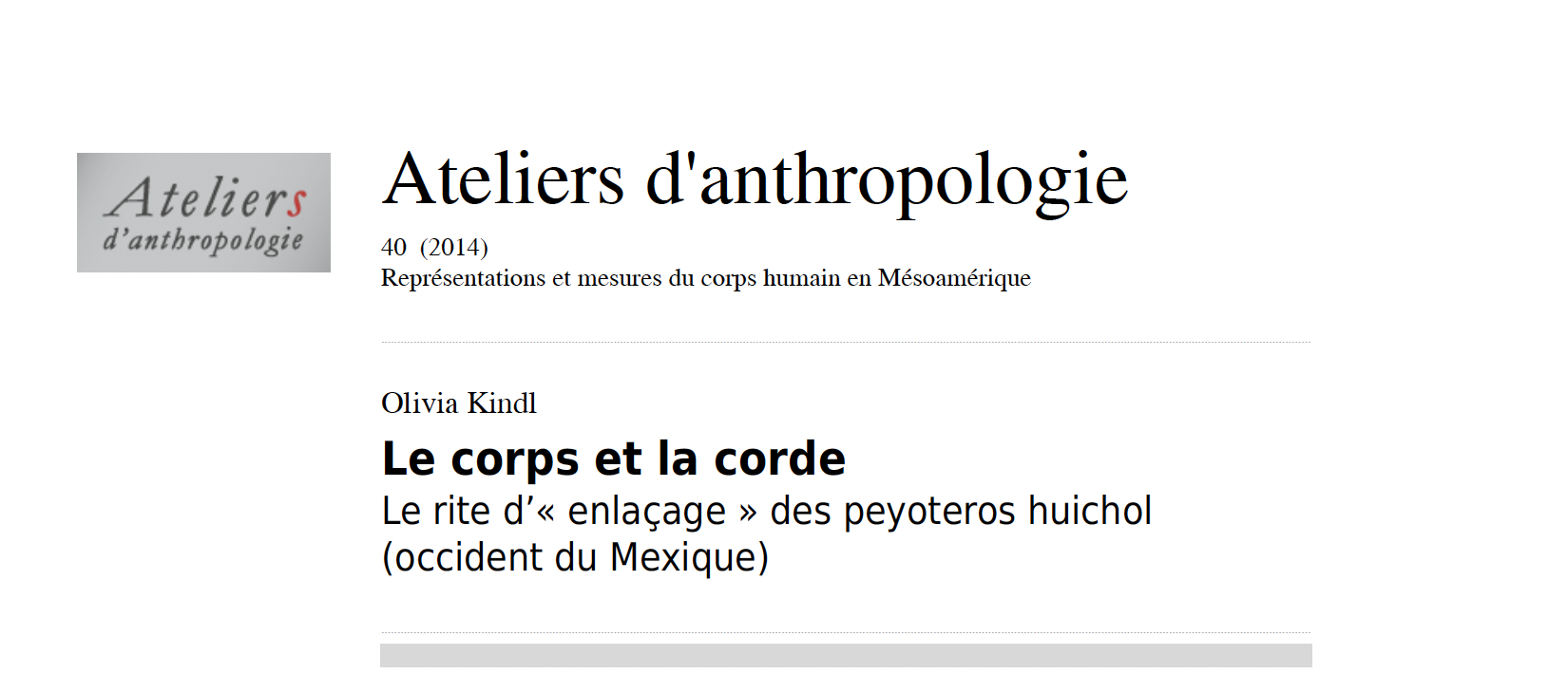 Le corps et la corde