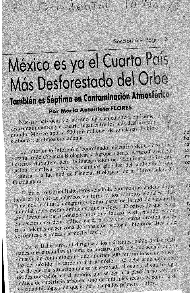 México deforestado 1993