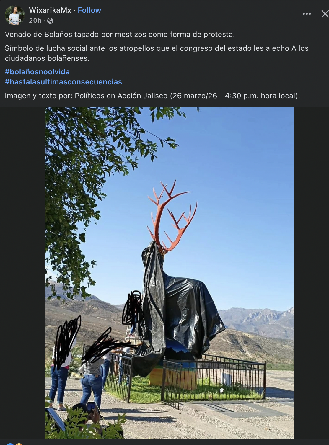 Derribo de monumento en Bolaños