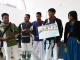 Students presenting their designs for the location of the beehives
