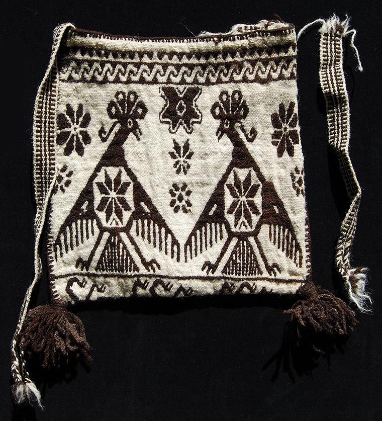 Woven black and brown bag. 
