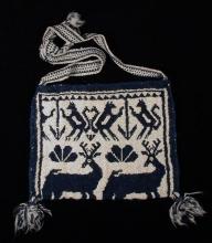 Shoulder bag with motifs representing the deer, squirrel, and peyote.