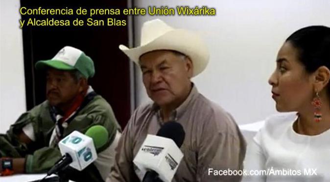 Conferencia de prensa entre Unión Wixárika y Alcaldesa de San Blas - Ambitos.Mx