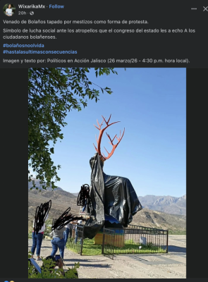 Derribo de monumento en Bolaños