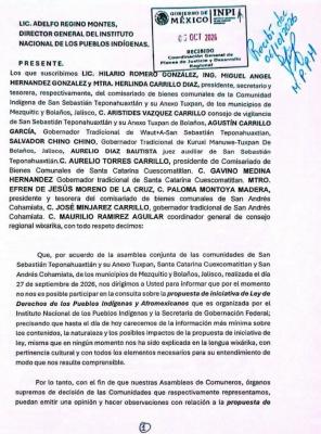 CRW rechaza Ley Indigena