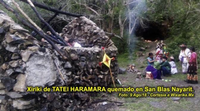 Xiriki quemado en San Blas Nayarit - Foto cortesía de Wixárika.Mx